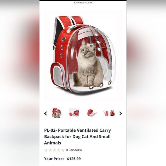NWT - Portable Ventilated Carry Backpack for Dog Cat Pet Carrier - Picture 15 of 15